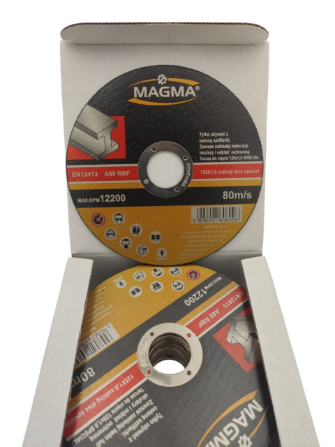 Tarcza do cięcia metalu 125x1x22.23 MAGMA SPECIAL Tarcza do cięcia metalu 125x1x22.23 MAGMA SPECIAL