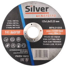 Tarcza do cięcia metalu 125x1x22,23 SILVER